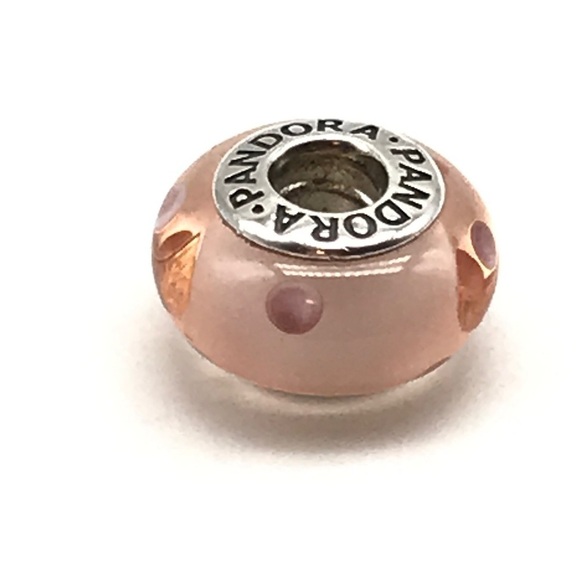 Pandora Pink Murano Glass Polka Dot Charm - Picture 1 of 4